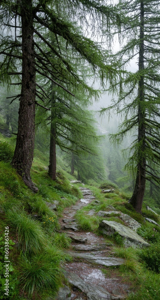 Obraz premium Forest Path in Mist