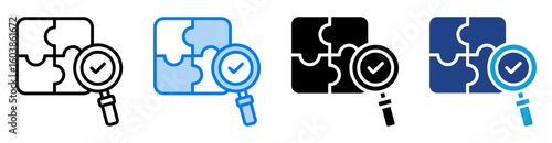 Problem solving icon set multiple style collection