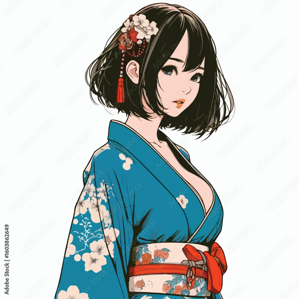 vector image of a Japanese woman vector image of a Japanese woman