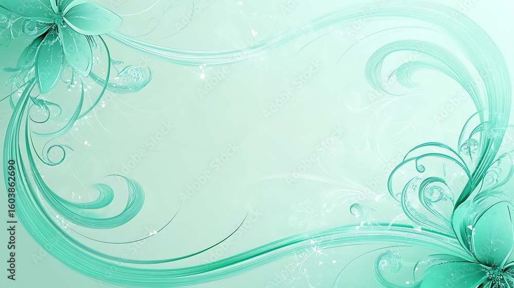 Mint green floral design Mint green floral design