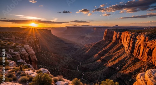 Grand Canyon Sunset: Majestic Canyon Landscape at Dusk
