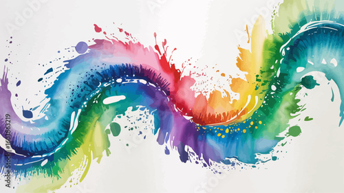 Abstract Watercolor Painting with Vibrant Colors in a Flowing Pattern Creating a Visually Appealing Design for Modern Art Enthusiasts
