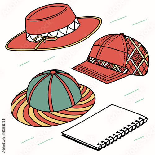 set of baseball caps