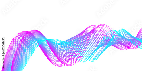 "Harmonic Waves of Light: An Abstract Visualization of Digital Sound Frequencies Flowing Through Glowing Gradient Lines and Colorful Technology-Inspired Curves in Constant Motion"