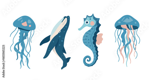 animals of the sea. vector