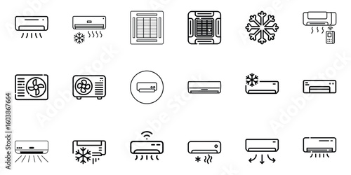 AC icon, air conditioner vector.