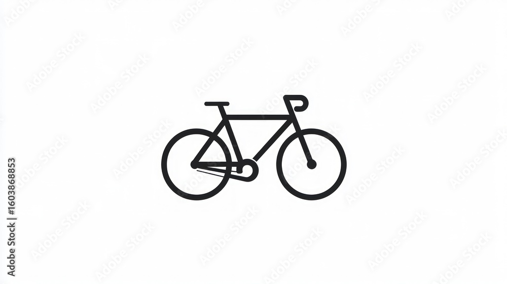 Simple black line drawing of a bicycle Simple black line drawing of a bicycle