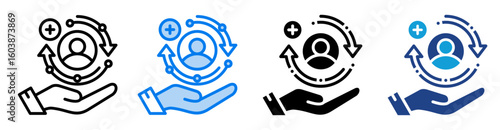 Enrichment icon set multiple style collection