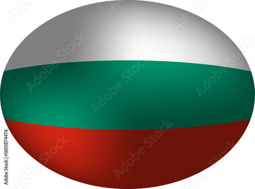 Free Download Bulgaria Flag Oval - European National Symbol on Egg-shaped Sphere Badge - GFXLoad