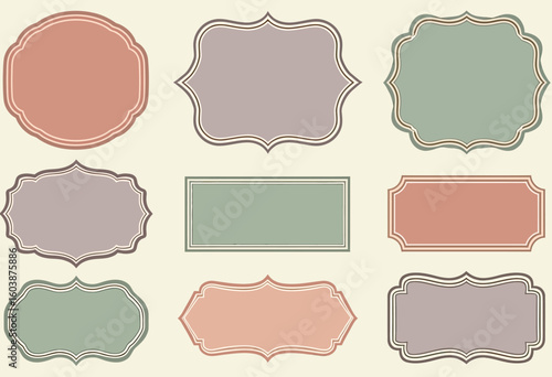 Delicate Vintage Inspired Decorative Frames Seamless Pattern Vector Illustration in Soft Muted Tones, Perfect for Elegant Wedding Stationery Backgrounds, Classic Packaging Design, or Gentle Digital Sc
