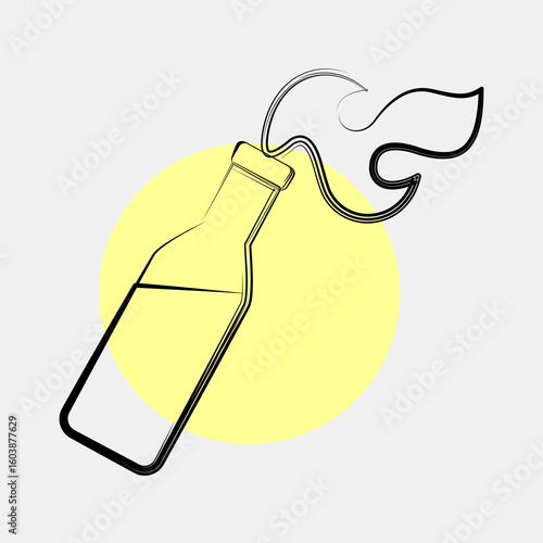 Icon molotov cocktails. Military and war elements. Icon in color spot style.