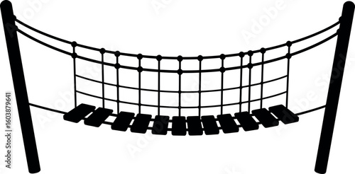 Rope net bridge playground equipment