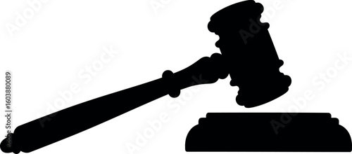 Gavel silhouette justice law auction courtroom symbol