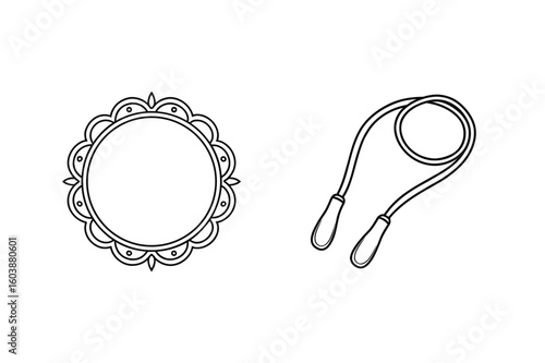 Ornate circle and jumping rope decorative border