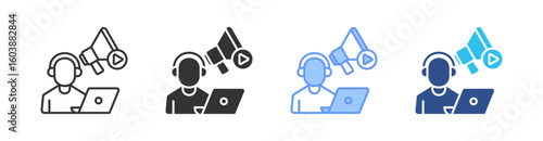 Freelancer Multi Style Icon Set Vector 