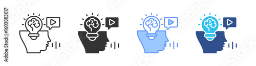 Idea Multi Style Icon Set Vector 
