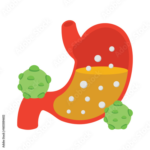 Stomach Cancer Flat Vector Icon Eps 10 Files
