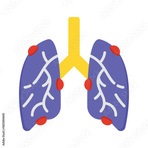 Lung cancer Flat Vector Icon Eps 10 Files