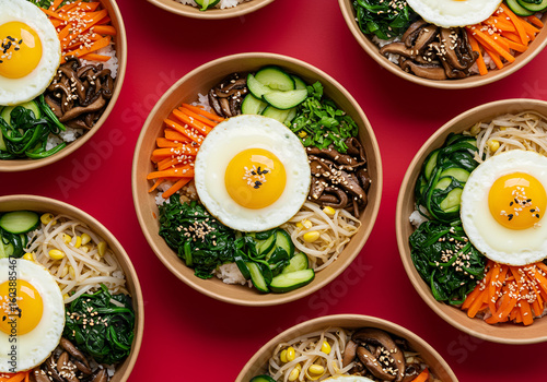 Wallpaper Mural Colorful bowls of vibrant Korean bibimbap Torontodigital.ca