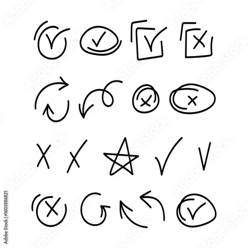 check mark icon set illustration
