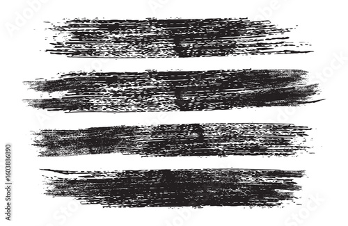 grunge brush strokes, Abstract grunge black and white vector frame with dirty ink brush strokes and paint splatter texture, perfect for a vintage border design element, Rough black brush strokes 