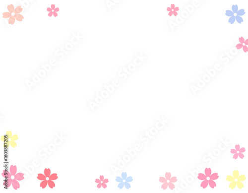 小さな花が舞っている背景透過のイラスト