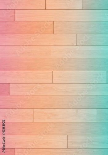 Colorful gradient wood flooring pattern