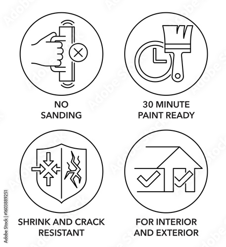 Spackling properties - 30 minute ready, No sanding, interior exterior, Shrink, Crack Resistant