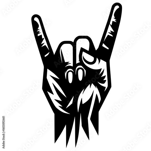 Rock n roll hand silhouette vector design