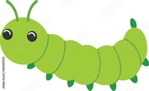 Close-up of cabbage looper caterpillar on green leaf, detailed insect macro photography, garden pest, organic farming, nature wildlife, agricultural damage, butterfly larva, pest control concept, free