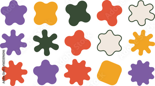  Artistic rounded blob elements vector