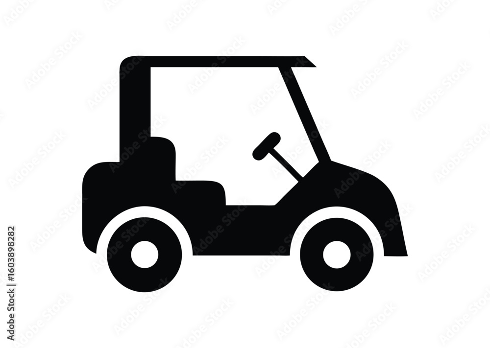 Fototapeta premium Black Golf cart Vector Illustration