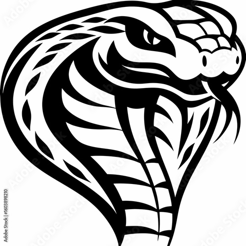 Tribal Cobra Head Vector – Bold Snake Tattoo Style Illustration