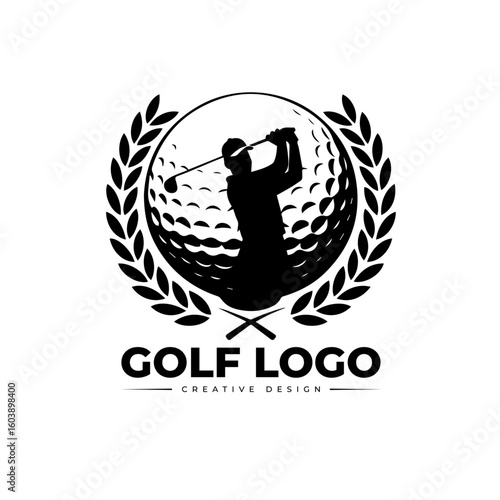 golf player logo vector illustration
