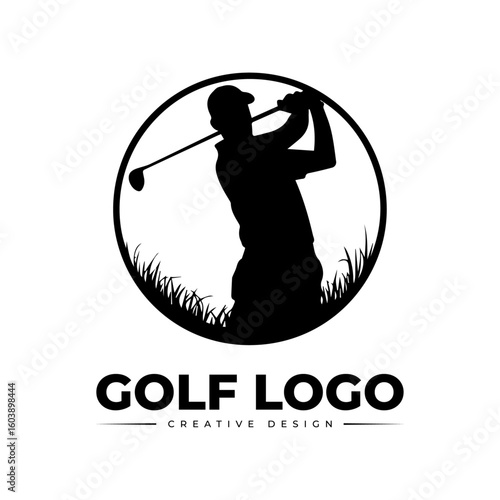 golf player logo vector illustration