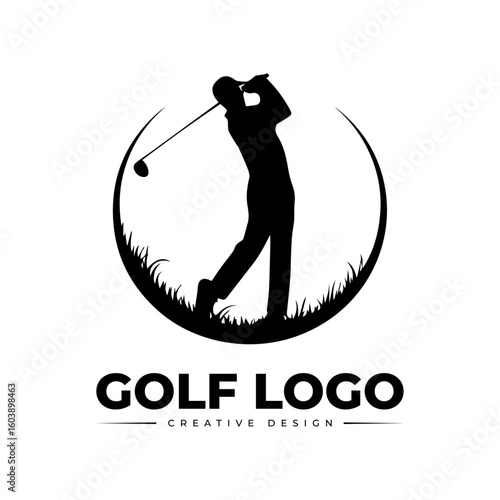 golf player logo vector illustration