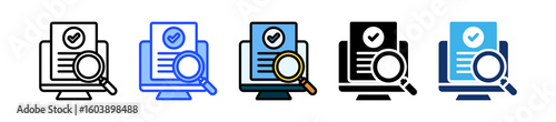 Inspection Monitor Icon Collection With Multiple Styles