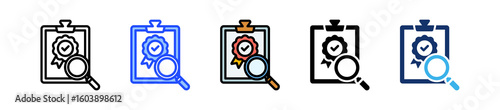 Inspection Badge Icon Collection With Multiple Styles
