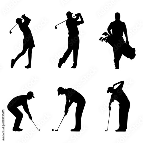 golf player silhouettes