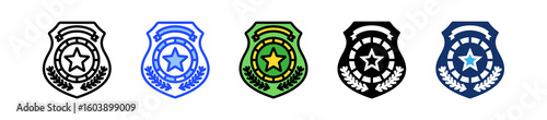 Inspector Badge Icon Collection With Multiple Styles