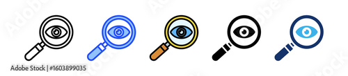 Magnifying Glass Icon Collection With Multiple Styles