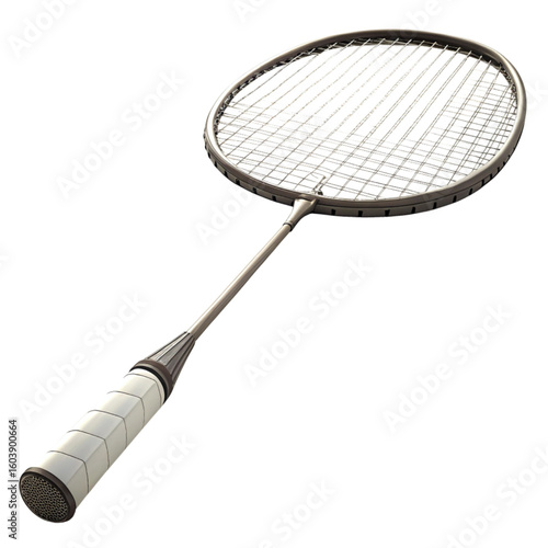 Lightweight badminton racket with synthetic strings for fast paced gameplay