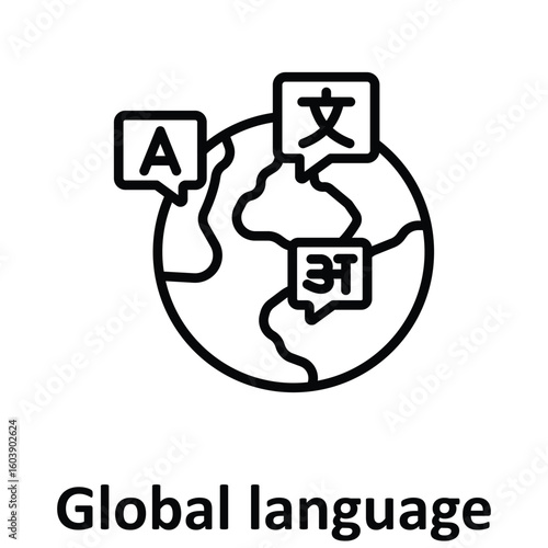 Global language Vector Icon which can easily modify or edit