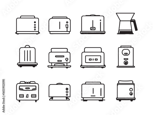 Toaster ultra minimalist 2D line art 