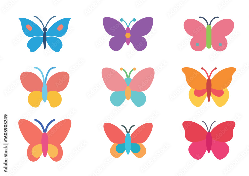 Fototapeta premium Butterfly Vector Illustration Set