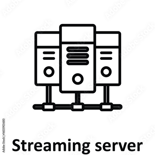 Streaming server Vector Icon which can easily modify or edit