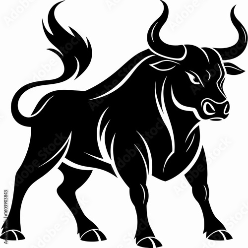 Raging Bull Silhouette Aggressive
