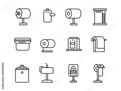 Toilet paper holder ultra minimalist 2D line art 