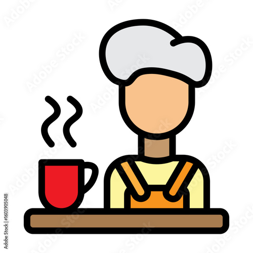 Barista Vector Filled Icon Design