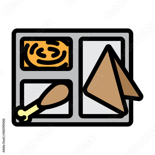 Meal Prep Tray Vector Filled Icon Design